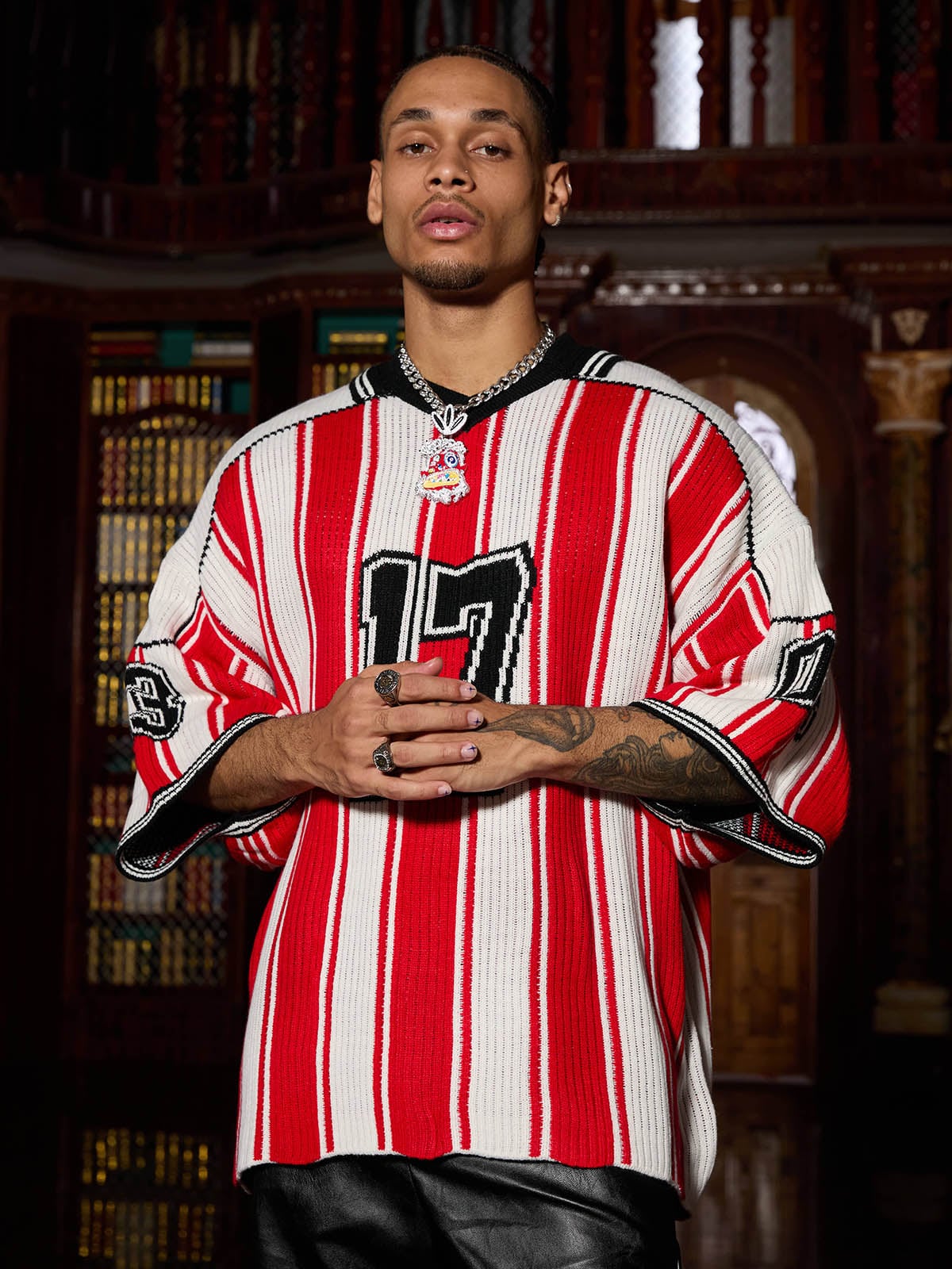 RETRO® Vintage Striped Baseball Short-sleeved Knit Sweater - 2249