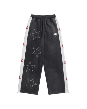 RETRO® “Stardust” Washed Black Rhinestone Sweatpants