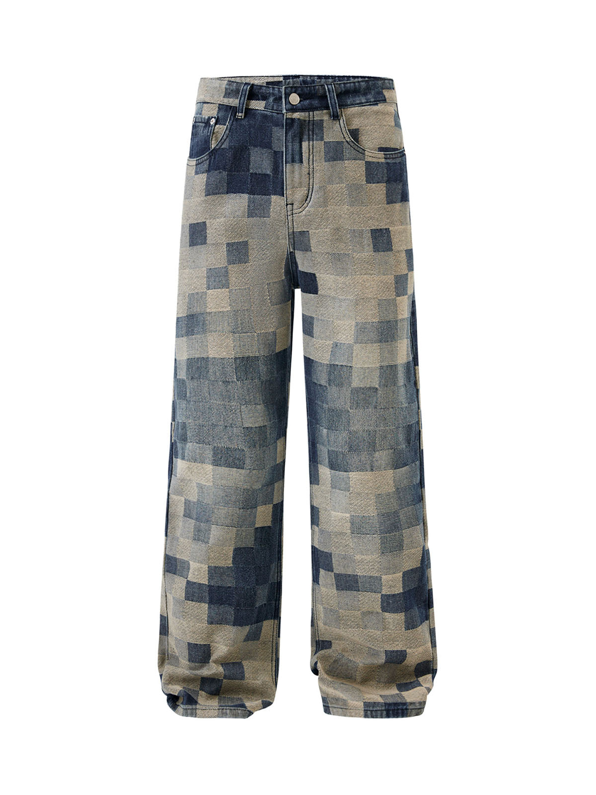 RETRO® Checkerboard Jacquard Wide Leg Jeans