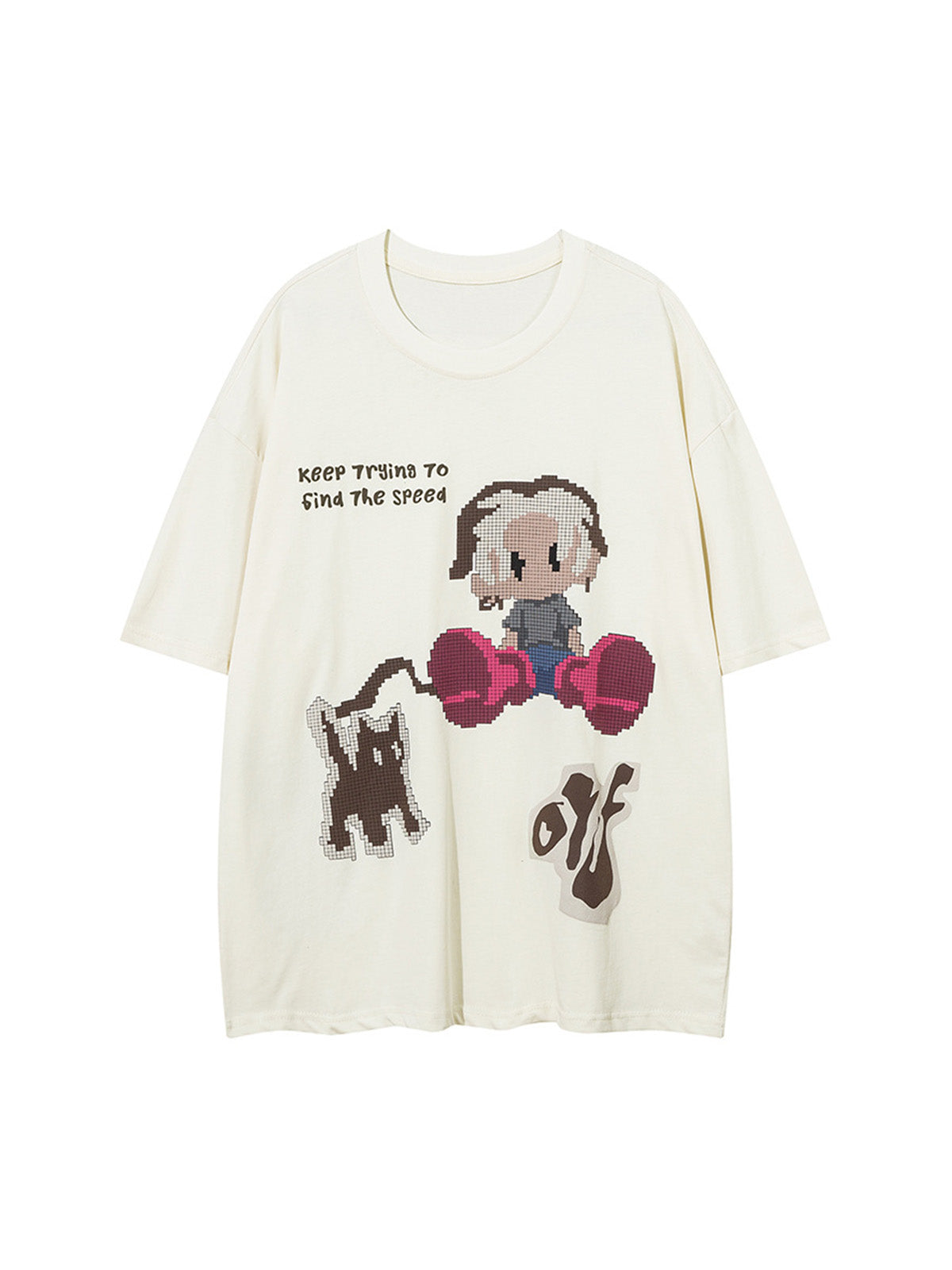 Pixel Art Cartoon Graphic T-Shirt