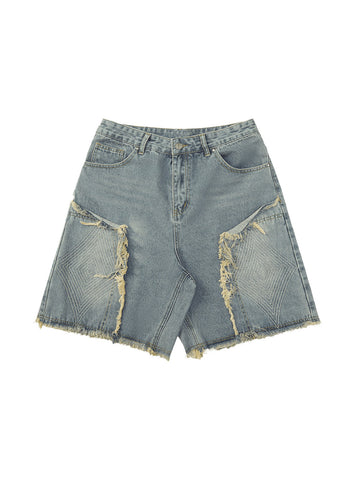 RETRO® Stitching Diamonds Embroidery Shorts