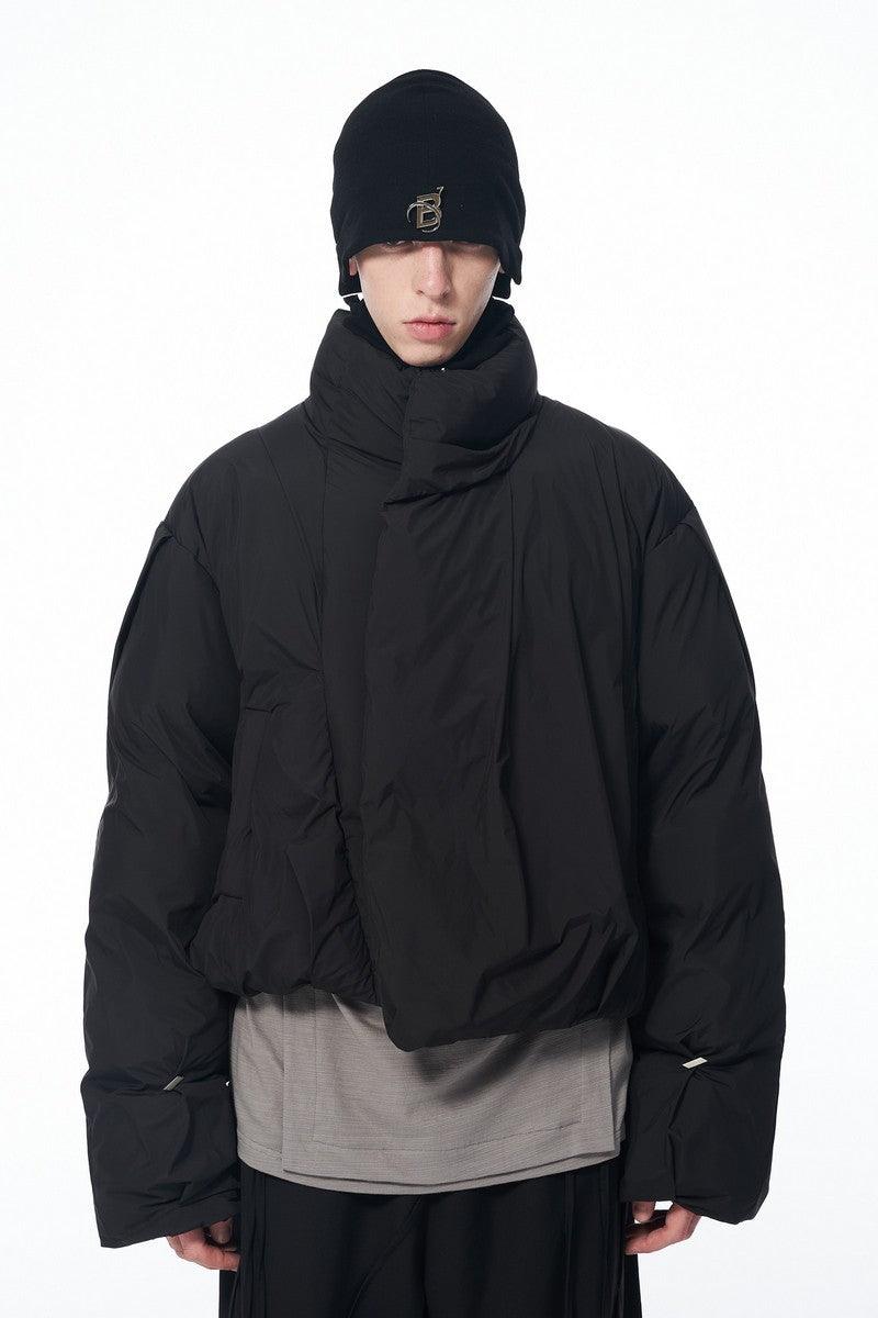 Real Retro World - Pinch Pleated Logo Short Down Jacket