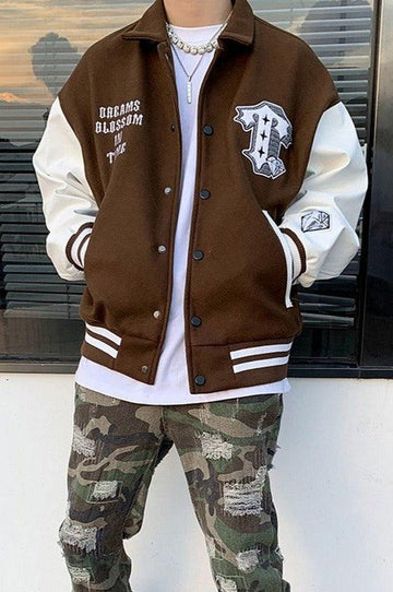 Real Retro World - Time Patches Varsity Jacket
