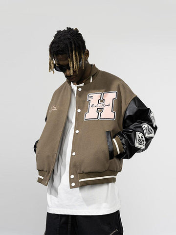 Real Retro World -  New Century Embroidered Varsity Jacket