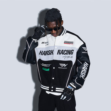 Real Retro World -  Woolen Embroidered Racing Jacket