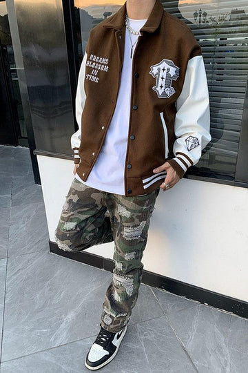 Real Retro World - Time Patches Varsity Jacket