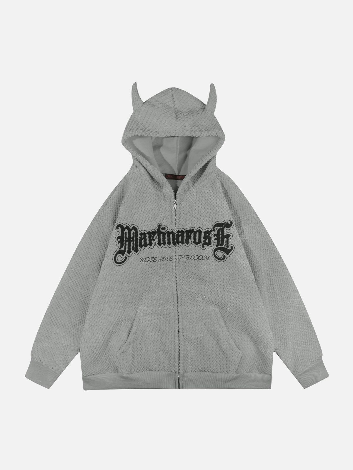 Real Retro World - Gothic Letter Devil Head Hoodie