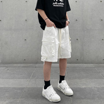 Real Retro World - Casual Drawstring Cargo Shorts