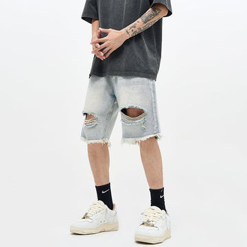 Real Retro World - Washed Splashed Ink Ripped Shorts