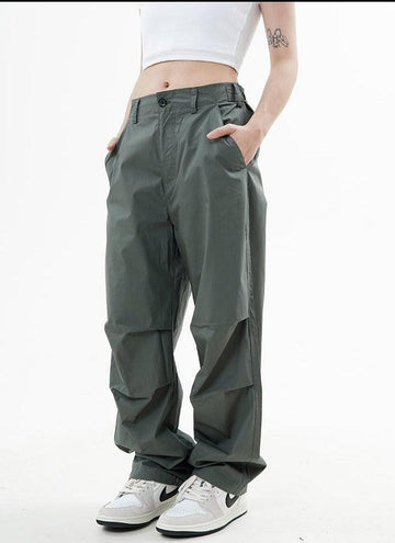 Real Retro World - Solid Slant Pocket Wide Leg Pants