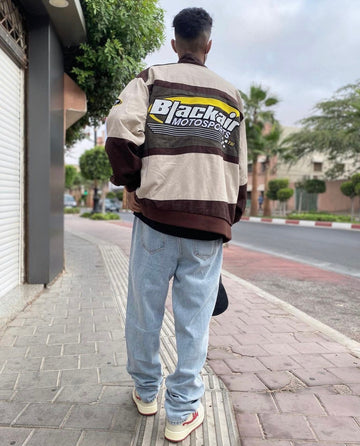 Retro World - Black Air Motorsport F1 Embroidered Racing Jacket