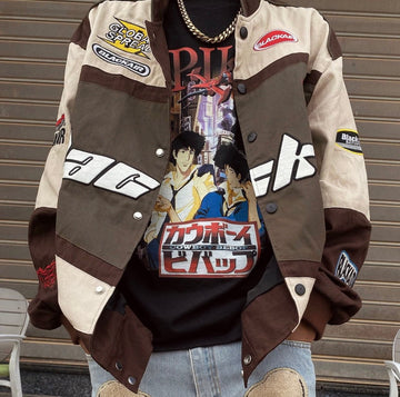 Retro World - Black Air Motorsport F1 Embroidered Racing Jacket
