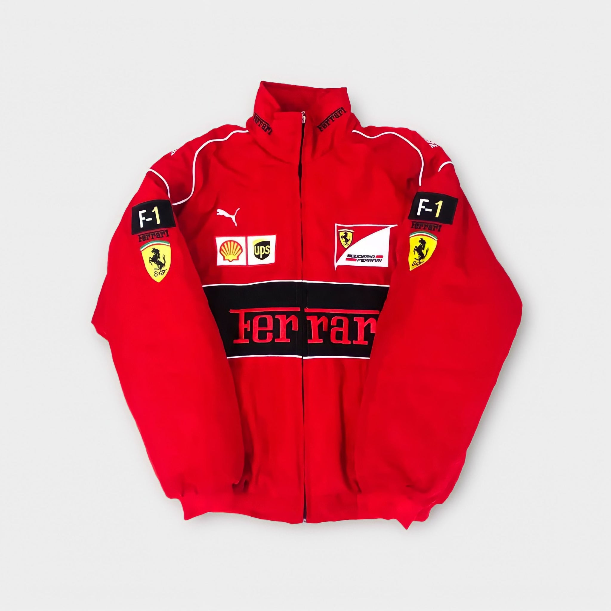 Real Retro World - Vintage Red Embroidered Racing Jacket