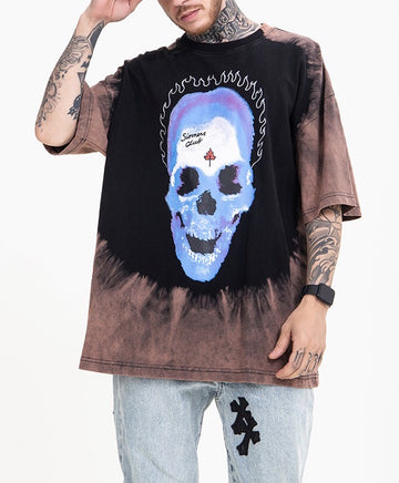 Real Retro World - Tie Dye Skull Graphic T-Shirt