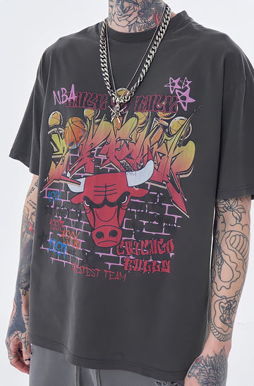Real Retro World - Graffiti Print Vintage T-Shirt