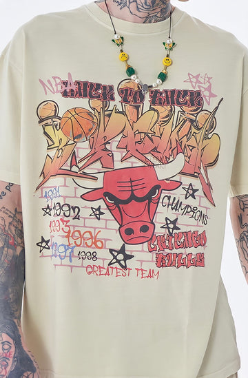 Real Retro World - Graffiti Print Vintage T-Shirt