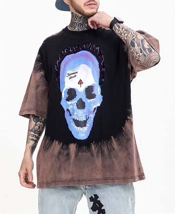 Real Retro World - Tie Dye Skull Graphic T-Shirt