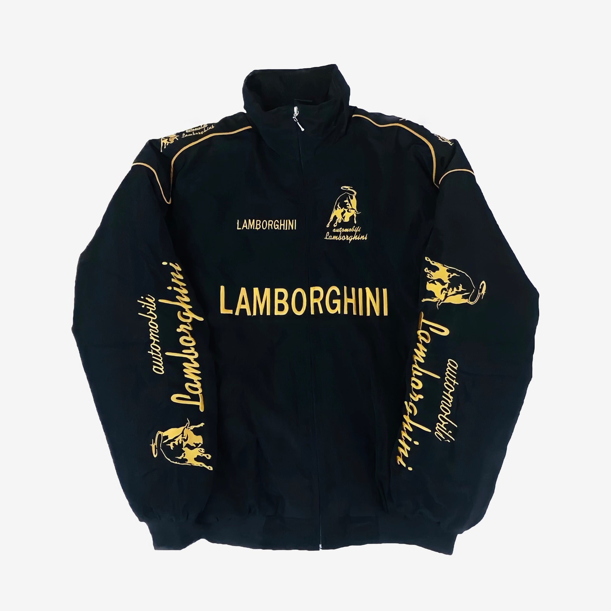 Real Retro World - RARE 90s Black F1 Embroidered Racing Jacket