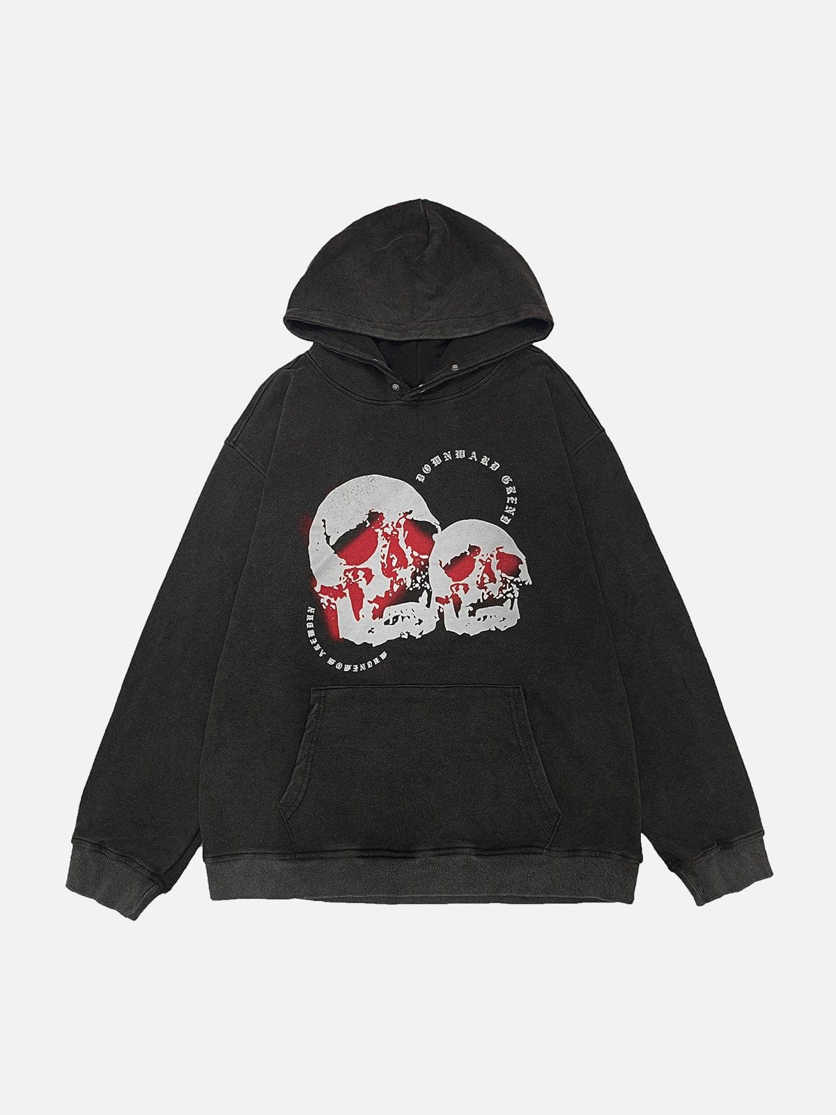 Real Retro World - Washed Skull Cross Hoodie