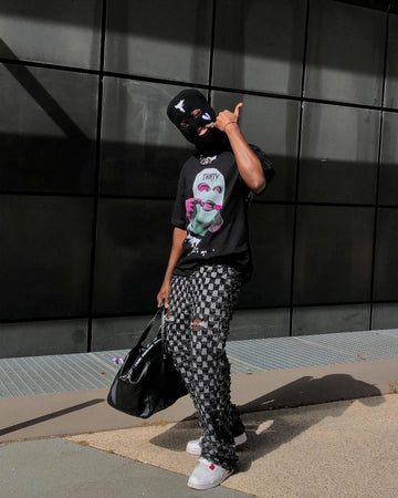 Real Retro World - Balaclava Gangster Print T-shirt