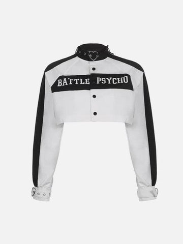 Real Retro World - Locomotive Patchwork Cropped Jacket