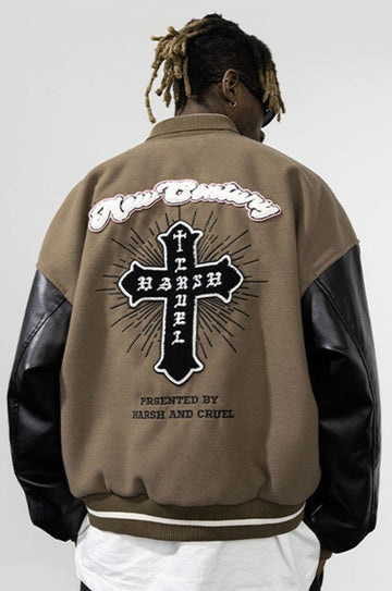 Real Retro World -  New Century Embroidered Varsity Jacket